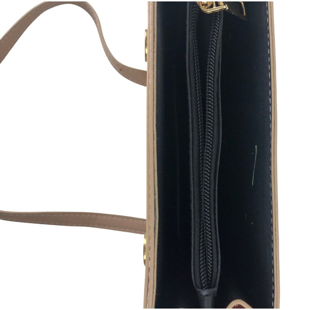 Colorblock Crossbody Bag w/Gold Chain Strap & Adjustable Leather Shoulder Strap - Picture 7 of 15